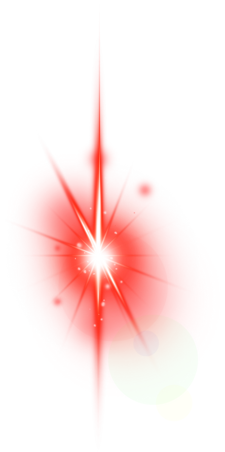 Realistic red digital glowing lens flare